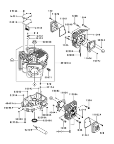 Kawasaki Fr730v-As05 Cylinder And Crankcase Diagram and Parts List for Z-FORCESZ48 (17AIDGHB-17AIDGHB010)(2015) Cub Cadet Lawn Tractor